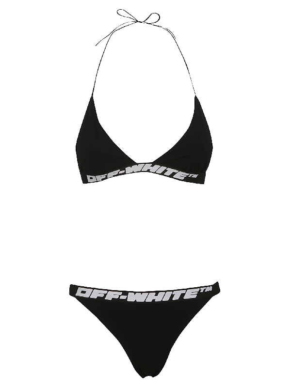 black and white triangle bikini
