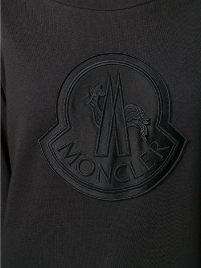 Shop Moncler Crewneck Sweater With Logo In Black