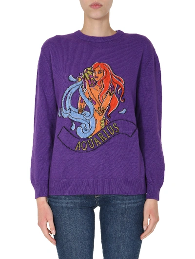 Shop Alberta Ferretti "love Me Starlight" Sweater In Purple