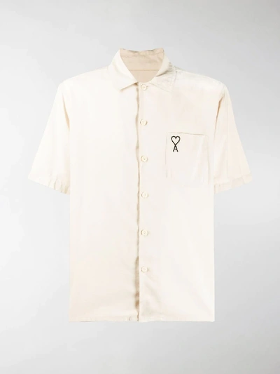 Shop Ami Alexandre Mattiussi Ami De Coeur Short-sleeved Shirt In Neutrals