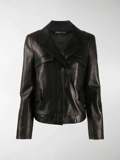 Shop Tom Ford Classic Leather Jacket In Black