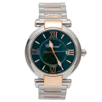 Pre-owned Chopard Green Imperiale Steel & Rose Gold Women's Watch 36mm