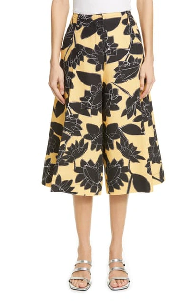 Shop Jacquemus Le Short D'homme Floral Print Linen & Cotton Shorts In Printed Black Flowers