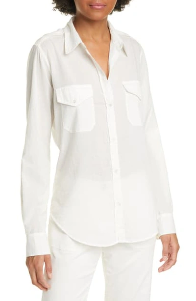 Shop Nili Lotan Athena Cotton Voile Shirt In Ivory