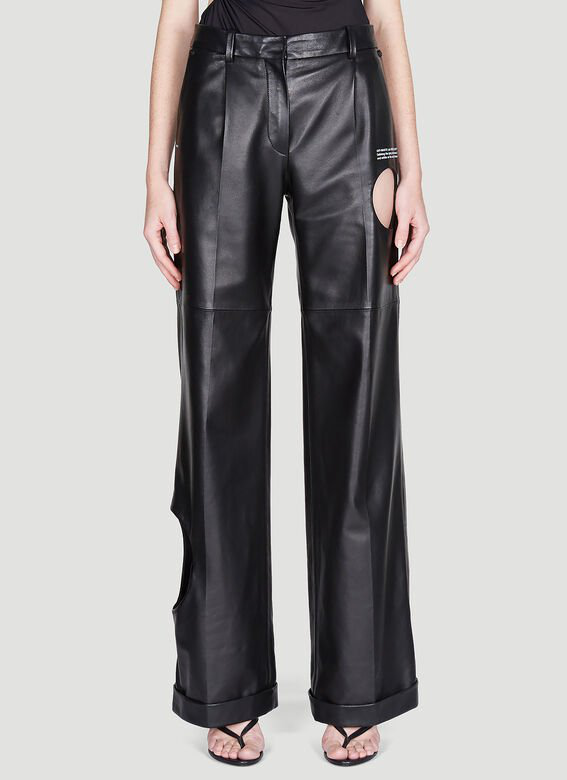 wide leg leather pants