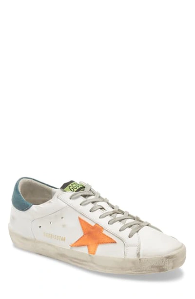 Shop Golden Goose Super-star Sneaker In White Leather/ Apricot Star