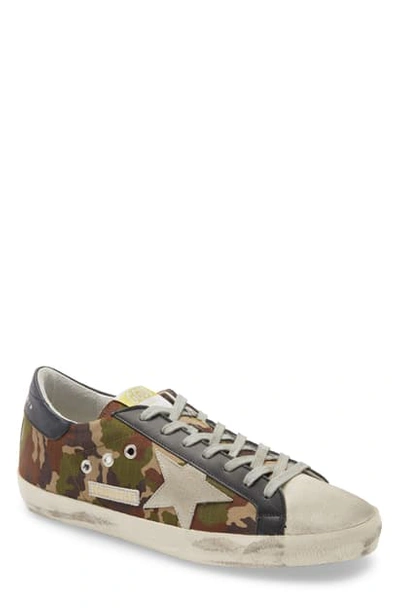Shop Golden Goose Super Star Sneaker In Camouflage Fabric/ Ice Suede