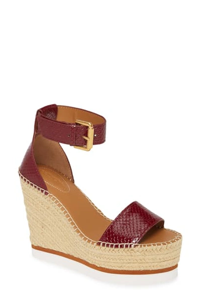 Shop See By Chloé 'glyn' Espadrille Wedge Sandal In Burgundy