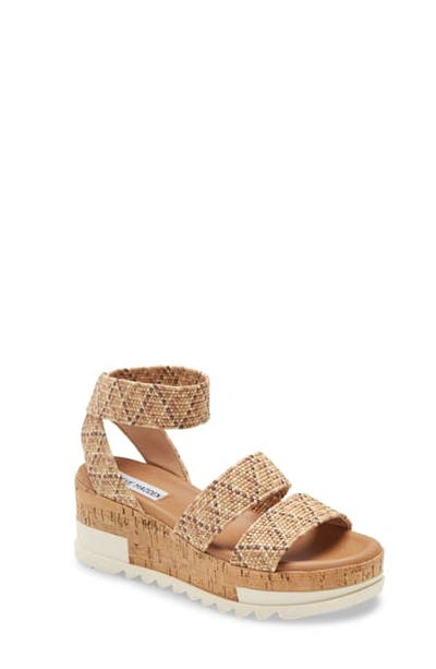 Shop Steve Madden Bandi Platform Wedge Sandal In Raffia