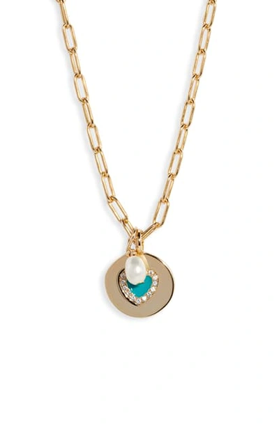 Shop Argento Vivo Heart Charm Necklace In Gold
