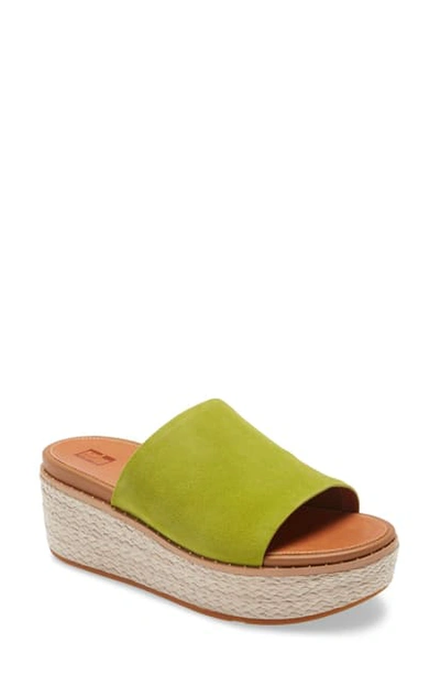 Shop Fitflop Eloise Platform Espadrille Slide In Lime Green Suede