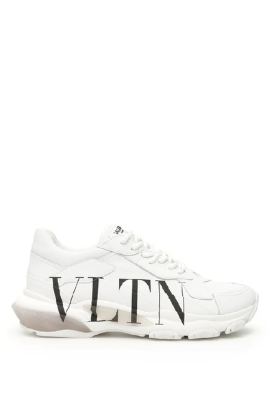 Shop Valentino Garavani Vltn Bounce Logo Sneakers In White
