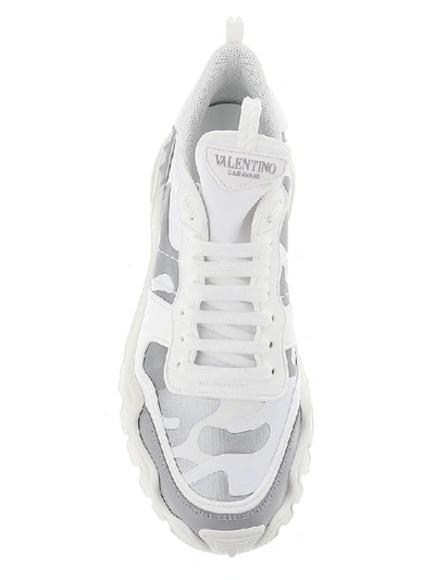 Shop Valentino Garavani Rockstud Camouflage Sneakers In White