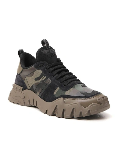 Shop Valentino Garavani Rockrunner Plus Sneakers In Green