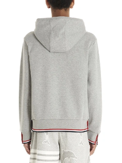 Shop Thom Browne Embroidered Tennis Hoodie In Grey