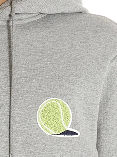 Shop Thom Browne Embroidered Tennis Hoodie In Grey