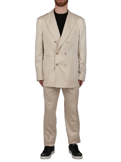 Shop Brunello Cucinelli Two Piece Suit In Beige
