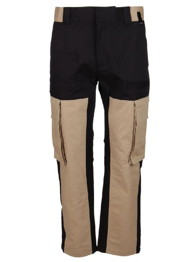 Shop Fendi Contrasting Colour Cargo Pants In Multi