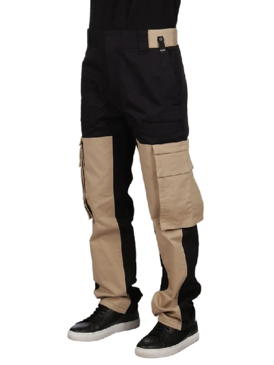 Shop Fendi Contrasting Colour Cargo Pants In Multi