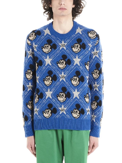 X Disney Mickey Mouse Jacquard Jumper In Blue