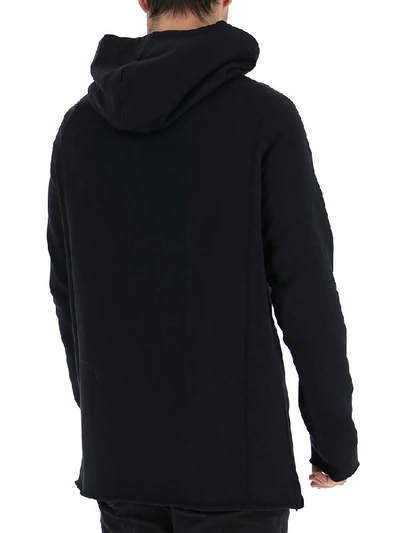 Shop Balmain Logo Print Hoodie In Black