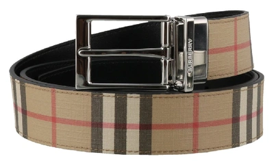 Shop Burberry Reversible Vintage Checked Belt In Multi