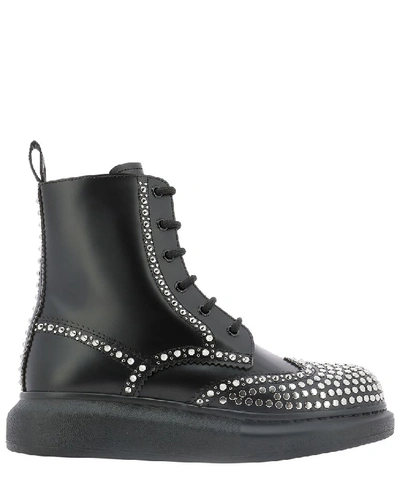 Shop Alexander Mcqueen Hybrid Studded Boots In Black