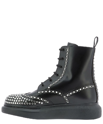 Shop Alexander Mcqueen Hybrid Studded Boots In Black