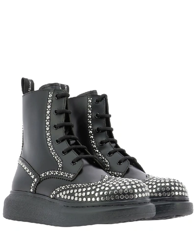 Shop Alexander Mcqueen Hybrid Studded Boots In Black