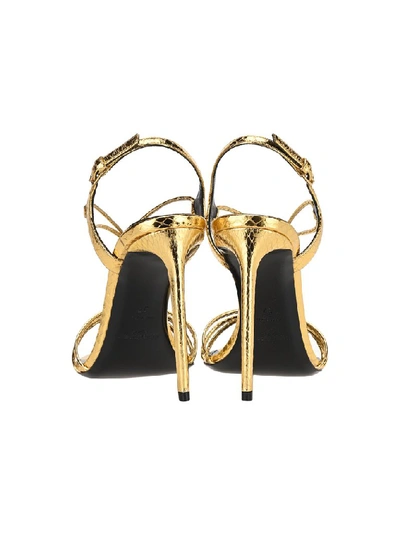 Shop Saint Laurent Robin 105 Sandals In Gold