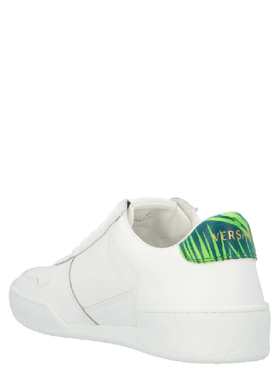 Shop Versace Low Top Lace Up Sneakers In White