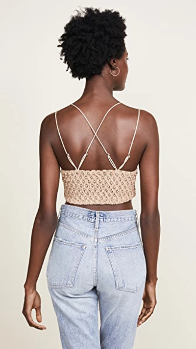 Free People Adella Longline Lace Bralette In Pink Petal In Neutral