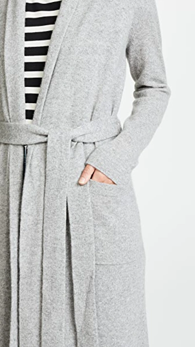 Shop White + Warren Luxe Cashmere Robe In Grey Heather