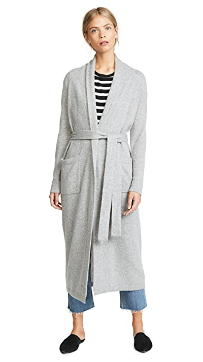 Shop White + Warren Luxe Cashmere Robe In Grey Heather