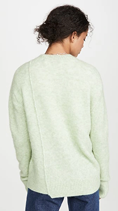 Shop Acne Studios Kerna Fluffy Alpaca Pullover In Pistachio Green