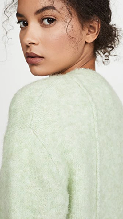 Shop Acne Studios Kerna Fluffy Alpaca Pullover In Pistachio Green