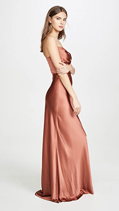 Shop Michelle Mason Twist Gown In Dune