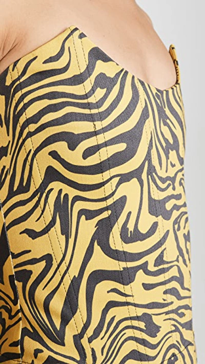Shop Miaou Lei Corset In Yellow Zebra