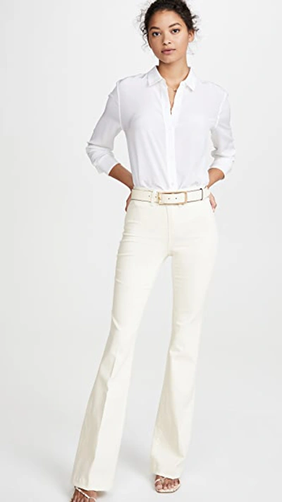 Shop L Agence Joplin High Rise Flare Jeans In Vintage White