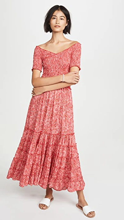 Shop Poupette St Barth Soledad Dress In Pink Amaryllis