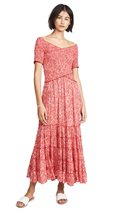 Shop Poupette St Barth Soledad Dress In Pink Amaryllis