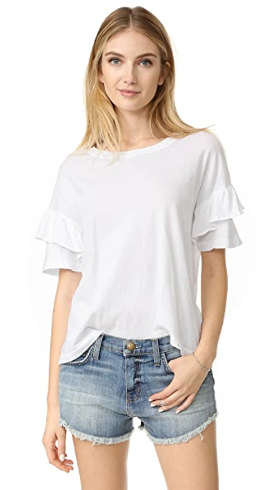 Shop Current Elliott Ruffle Roadie Tee In Sugar