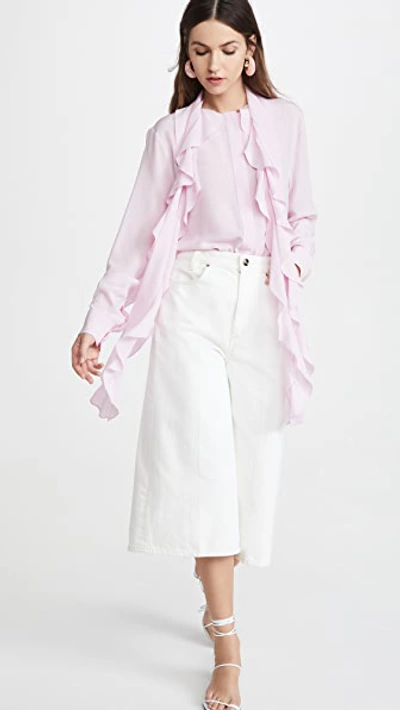 Shop Victoria Beckham Frill Scarf Blouse In Candyfloss Pink