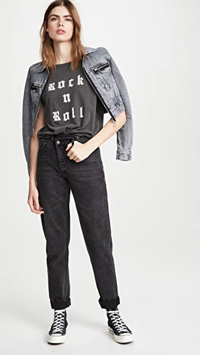 Shop Zadig & Voltaire Alys Rock Roll Strass T-shirt In Faux Noir