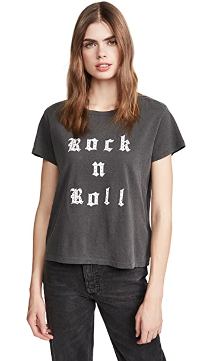 Shop Zadig & Voltaire Alys Rock Roll Strass T-shirt In Faux Noir