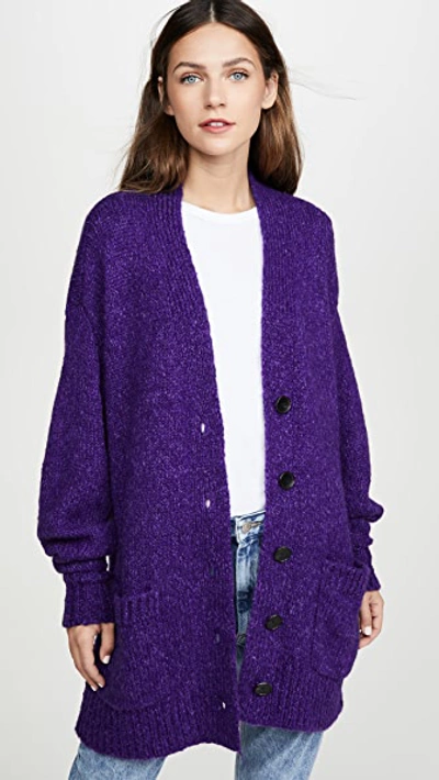 Shop Isabel Marant Étoile Alpaca Scott Cardigan In Purple