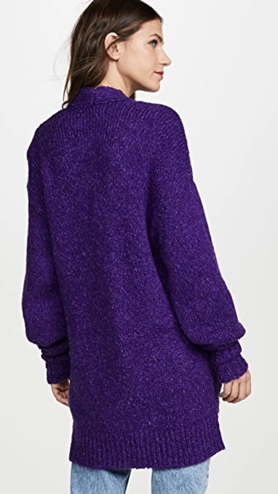 Shop Isabel Marant Étoile Alpaca Scott Cardigan In Purple