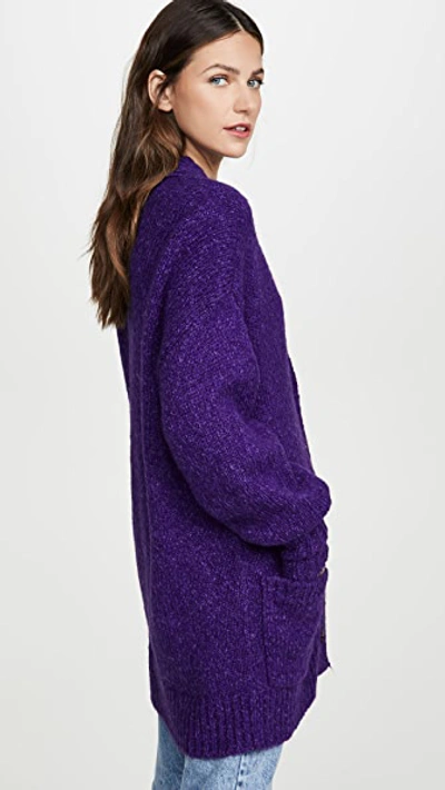 Shop Isabel Marant Étoile Alpaca Scott Cardigan In Purple