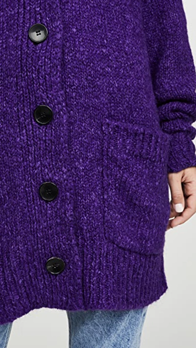 Shop Isabel Marant Étoile Alpaca Scott Cardigan In Purple