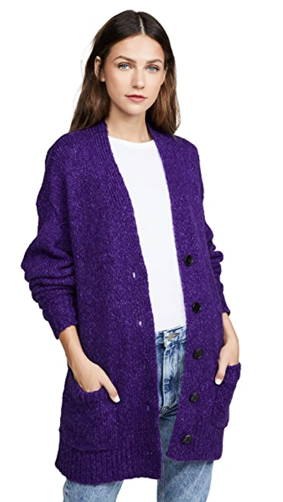 Shop Isabel Marant Étoile Alpaca Scott Cardigan In Purple